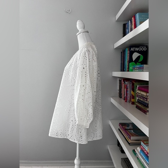 Boss white Bajour eyelet oversized blouse - Picture 7 of 15